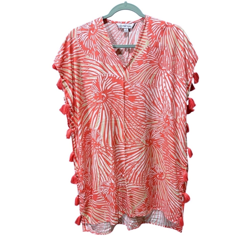 La Mer Luxe (Coral) Kaftan Cover Up Women Size S - Picture 2 of 6